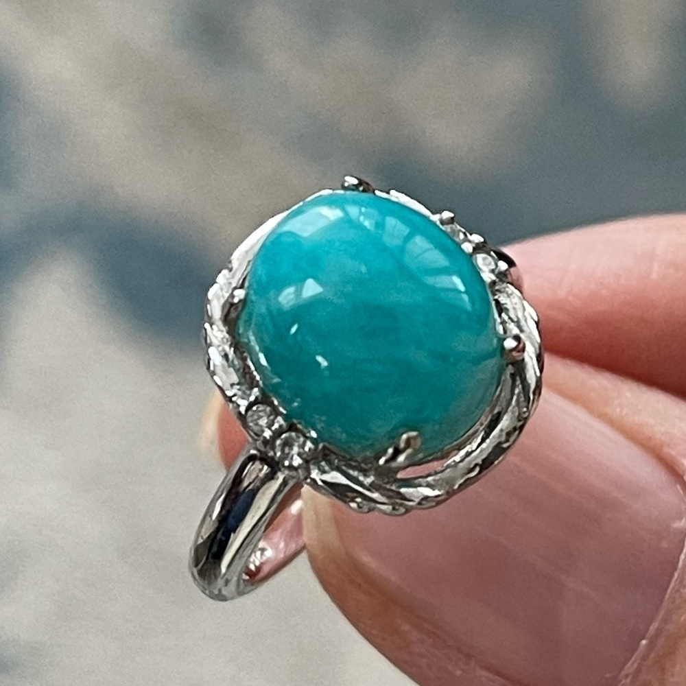 Gem amazonite sterling silver ring - Picture 15 of 15